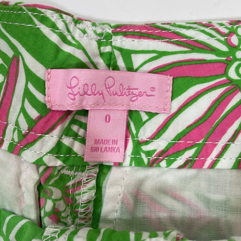 Lilly Pulitzer Daisy Darling Shorts Size 0 Pink And Green Print EUC - Picture 4 of 11